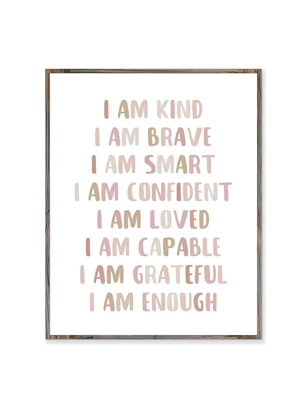 Affirmations Print, I Am Kind, Affirmations For Kids Without Frame - 8x10"